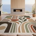 thumbnail image 2 of Design&I 8'x10' Washable Area Rug Earthy Tones Abstract Geometric Modern Shapes with Leaf Motif for Living Room, Family Extra Large Skid-Resistant Low Profile, 2 of 7