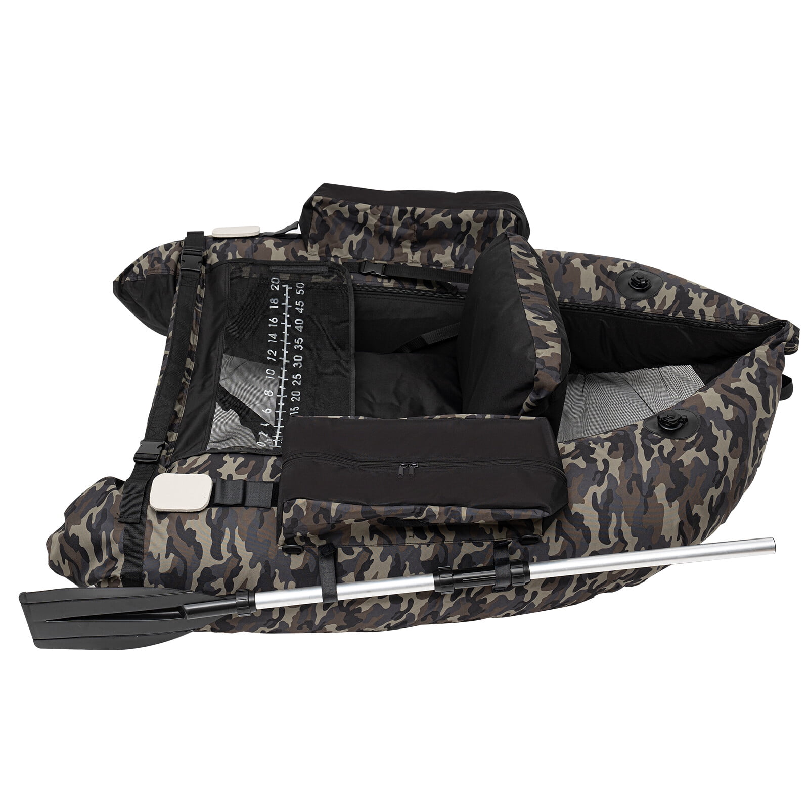 Backrest Adjustable Angle: 90-180° Camouflage Fishing Boat, Outdoor Fishing Boat, Inflatable Fishing Boat Oxford Cloth 53.5*41.3*21in
