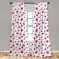 thumbnail image 4 of Ambesonne Strawberry Curtains, Summer Fruit on Lines, Pair of 28"x95", Hot Pink and Sea Green, 4 of 5
