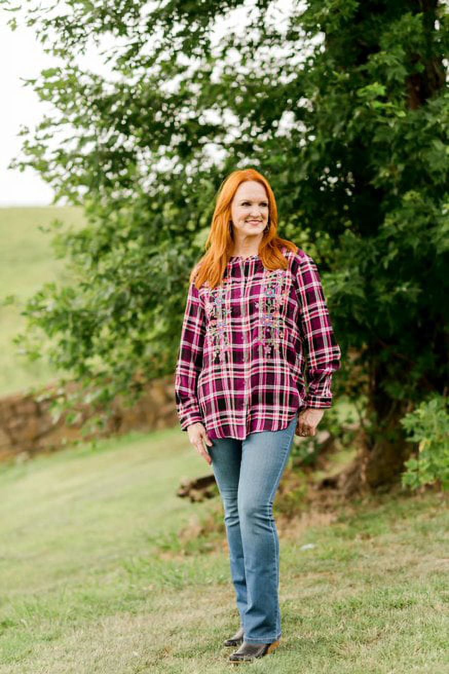 The Pioneer Woman Embroidered Flannel with Long Sleeves