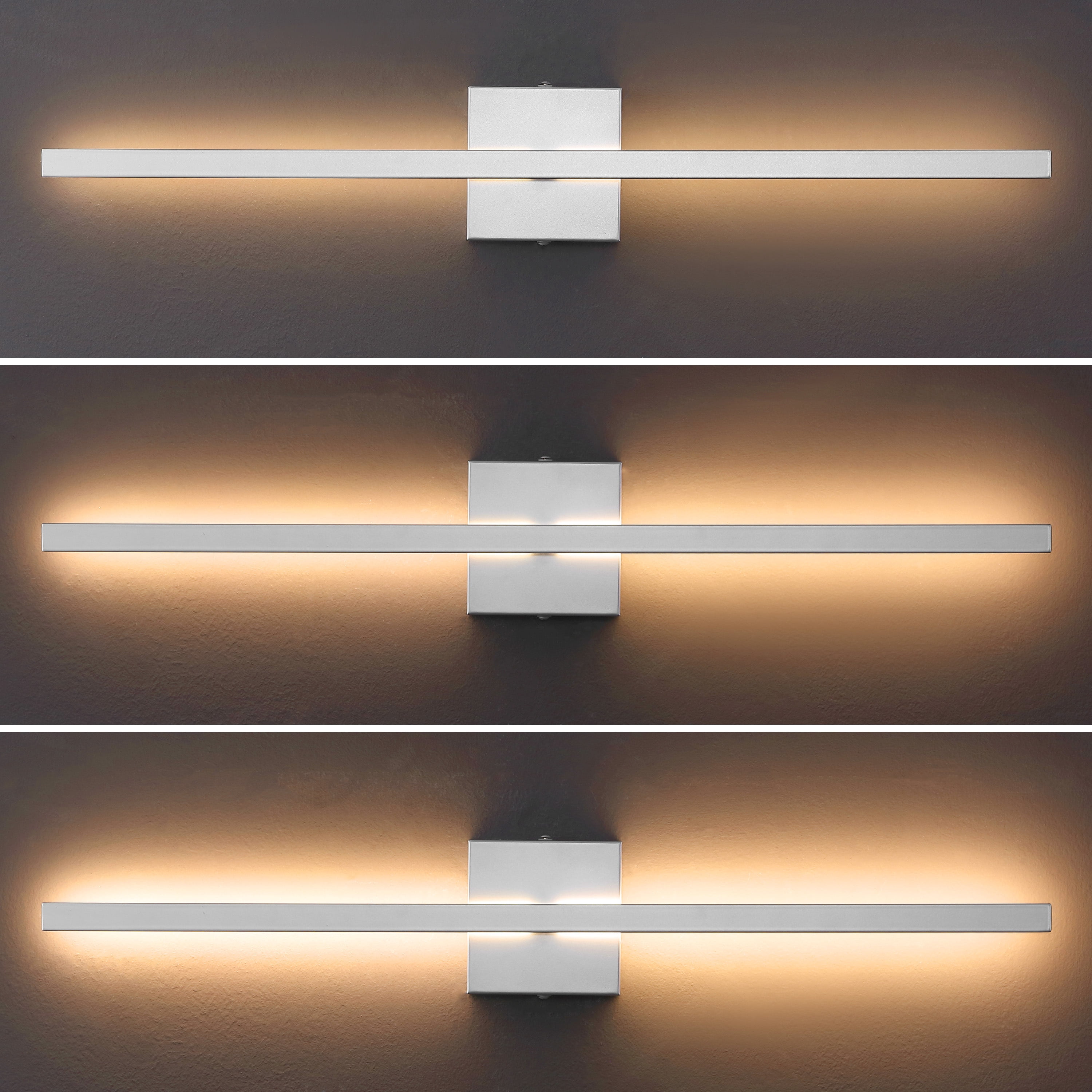 JONATHAN Y Vara 28" Modern Minimalist Linear Indoor/Outdoor IP65 Waterproof Metal 350-Degree Rotatable Dimmable Integrated LED Wall Sconce, Silver