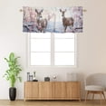 thumbnail image 2 of Deer Window Curtain Valances Cherry blossoms Winter Forest Snowy Tree Wild Animals Rod Pocket Window Valance for Living Room Bathroom Bedroom Kitchen 54 by 18 in, 1 Panel, 2 of 6