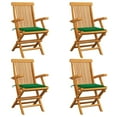 thumbnail image 4 of vidaXL Patio Chairs Outdoor Bistro Folding Chair with Cushions Solid Wood Teak, 4 of 26