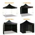 thumbnail image 3 of Outdoor Pop up Canopy Tent 10x10, Waterproof Canopy Tent with 4 Removable Sidewalls and Roller Bag, Heavy Duty Tent for Commercial, Black, 3 of 7