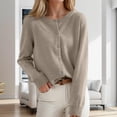thumbnail image 4 of Wutalume Women's Solid Color Long Sleeve Mid Length Cardigan Top Jacket, Lightweight Open Front Layer, Versatile Cover Up for Indoor and Outdoor,Brown L, 4 of 7