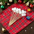 thumbnail image 6 of JeashCHAT 100 Pcs Christmas Cocktail Picks, 4.7 Inch Toothpicks for Appetizers, White Snowflake Bamboo Sticks Skewers for Drink, Fruit, Dessert Cupcake Toppers, Mini Food Picks Party Supplies, 6 of 6
