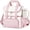 Pink, variant on Double Layer Insulated Lunch Bag with Shoulder Strap, 12L, Pink | Leakproof Ice Cooler Base, Cup Holder Buckle & Mesh Utensil Pocket, Oxford Waterproof Fabric, 3-Way Carry