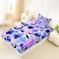 thumbnail image 4 of Castle Fairy Goth Skull Twin Sheets 3pcs,Halloween Spooky Bat Rose Bedding,Lavender Purple Black,1 Fitted Sheet,1 Flat Sheet and 1 Pillowcase, 4 of 6