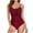 Wine, variant on Savings Clearance 2025! asdoklhq Tummy Control Swimsuits for Women,Bikini With Chest Pads Without UnderwireStrap Swimsuit Beach