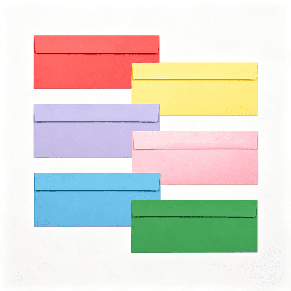 CCOCC Colored Envelopes Letter Size, 36-Pack #10 Business Envelopes, 4 1/8 X 9 1/2 Inches, 6 Colors Versatile Envelopes #10