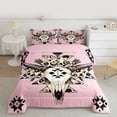 thumbnail image 2 of Castle Fairy Bull Skull Queen Comforter Set,Animal Print Aztec Bedding Comforter Set, 2 of 8