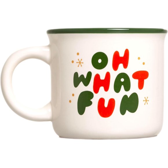 MISSUNNY Camper Mug Oh What Fun, Christmas Home Décor, Holiday Gifts, Seasonal Coffee Mug, Stocking Stuffer Gift Ideas, Microwave and Dishwasher Safe