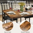 thumbnail image 2 of UHOMEPRO 6 Piece Dining Table Set for 4-6, Space Saving Kitchen Table Set with Bench and Storage Racks, PU Chairs, Metal Frame Dining Room Set for Apartment, Breakfast Nook - Brown and Black, 2 of 7