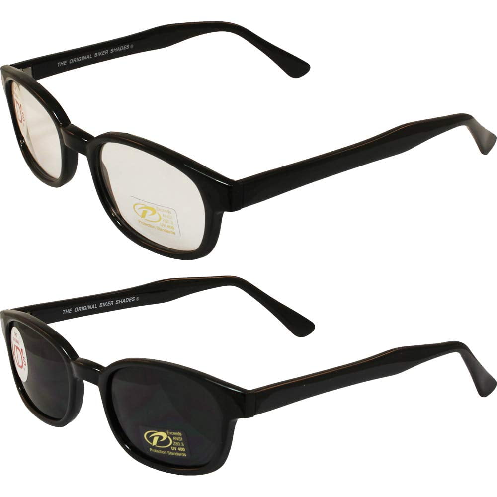 2120 Pacific Coast Original KDs Biker Sunglasses Black Frame/Dark Grey Lens