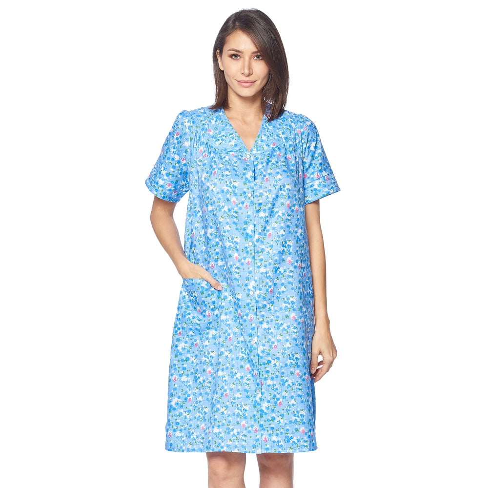 cotton housecoat with snaps
