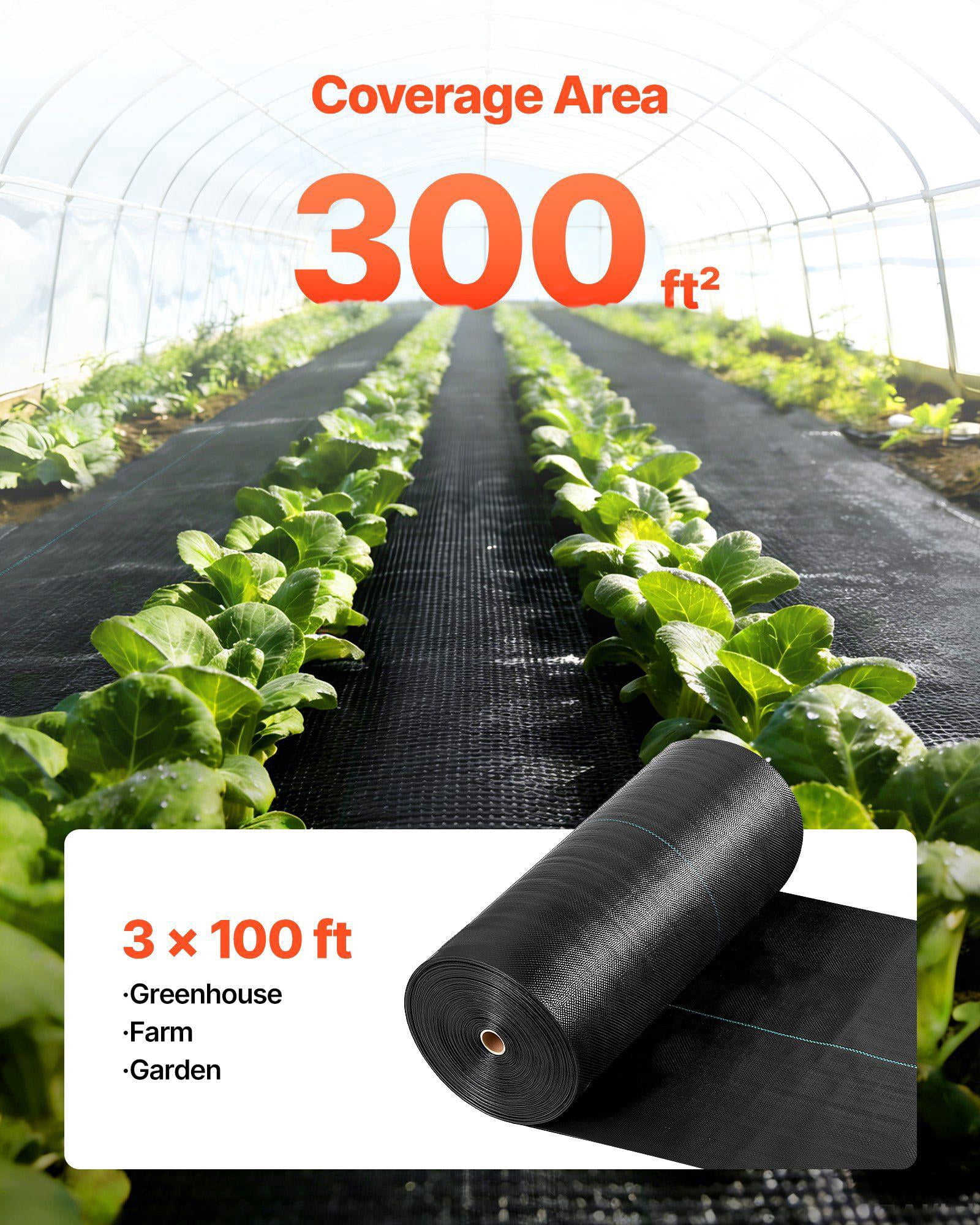 Heavy Duty 3x100FT 5oz Woven Weed Barrier Fabric Landscape Ground Cover Geotextile Gardening Mat Black