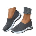 thumbnail image 3 of CAIXAI Walking Shoes for Women Orthopedic Dress Shoes for Women Lightweight Knit Upper Embroidery White Sneakers for Women Walking Anti-Skid Adjustable Upper Mary Jane Flats Hands-Free Barefoot Shoe, 3 of 7