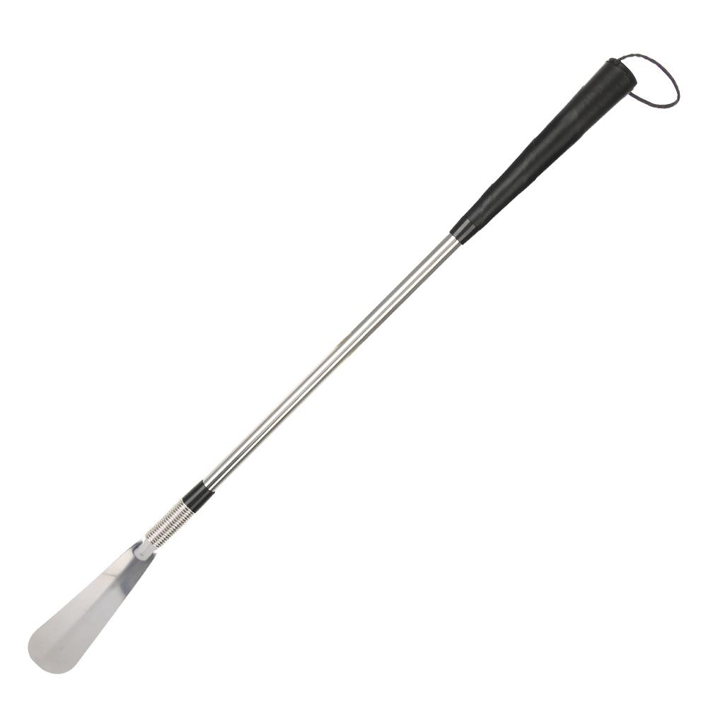Tebru Portable Long Shoe Horn Stainless Steel Spring Handled Shoe