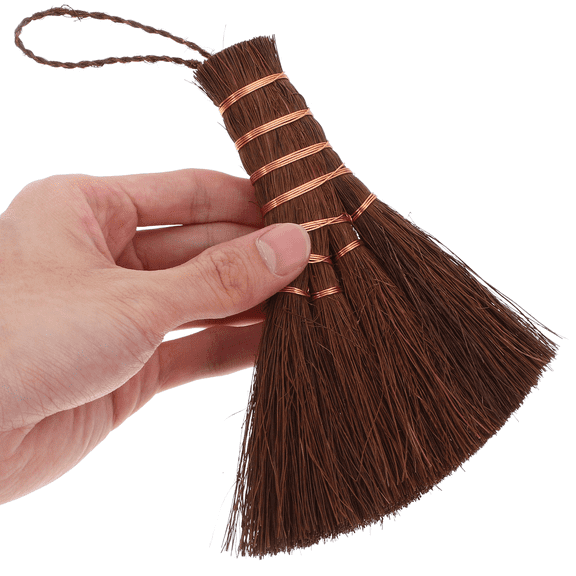TABLZONE Wooden Handheld Whisk Broom with Soft Silk Bristles, Multi-Color for Home Cleaning and