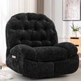 thumbnail image 1 of Korser Power Swivel Rocker Recliner Chair with USB Ports Chenille for Living Room,Black, 1 of 7