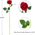 thumbnail image 4 of 12PCS Artificial Silk Flowers Realistic Roses Bouquet Long Stem for Home Wedding Decoration Party(Red), 4 of 6