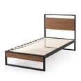 thumbnail image 2 of Zinus Suzanne 44" Metal and Wood Platform Bed Frame with Headboard, Chestnut Brown, Twin, 2 of 12