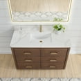 thumbnail image 5 of Porto 48" Aged Dark Brown Oak Single Bath Vanity with Fish Maw White Quartz, 5 of 15