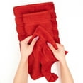 thumbnail image 5 of American Soft Linen Luxury Turkish Hand Towel Set, 100% Cotton 4 Piece Hand Face Towels for Bathroom and Kitchen, Red, 5 of 9