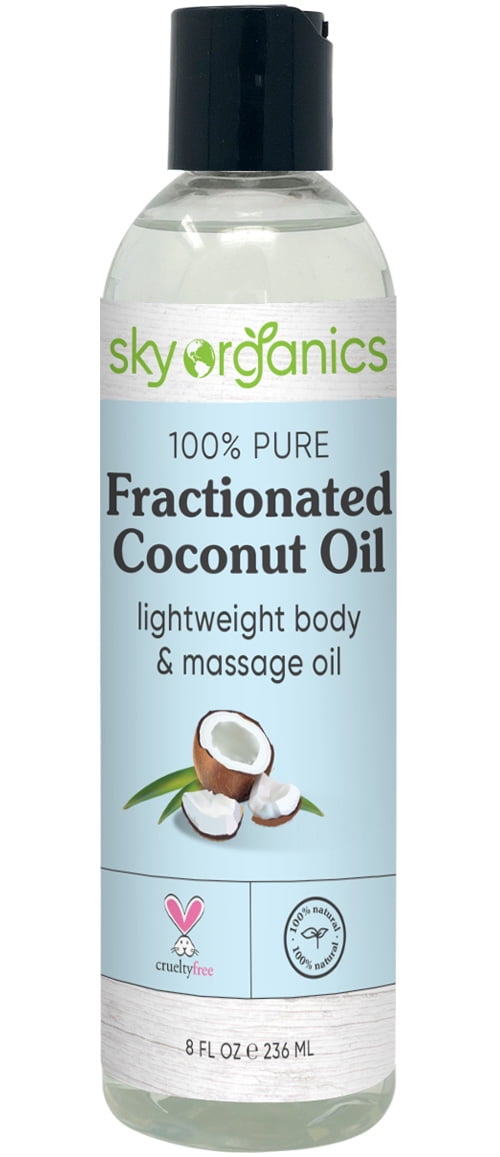 Sky Organics Fractionated Coconut Oil for Body and Face to Soften and Smooth Skin, 8 fl oz