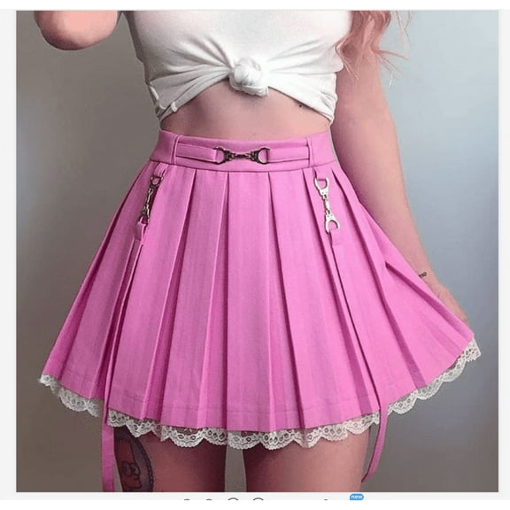 Lnzyyephy Women Lace Skirt, High-Waist Half-Dress, Slimming Spring Fall Pleated Tummy Control Solid Color Skirt