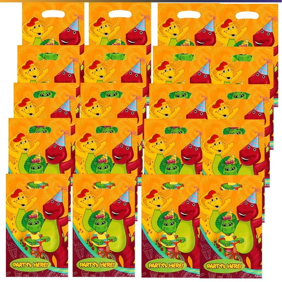 Barney and Friends Goodie Bag Candy Treat Birthday Gift Bags Party Favors Handles Snack Supplies
