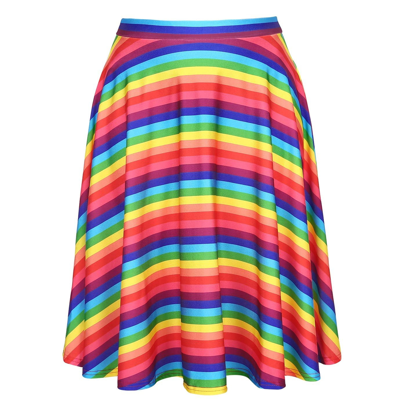 high waisted midi skater skirt