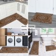 thumbnail image 6 of Farmhouse Dark Brown Boho Rugs and Mats Non Skid Washable Absorbent Microfiber Soft Kitchen Mat for Floor Set Of 2 Decor Stain Resistant 17"x47"+17"x30", 6 of 7