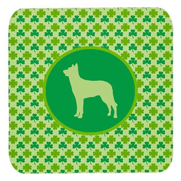 Beauceron Lucky Shamrock Foam Coasters, Set Of 4