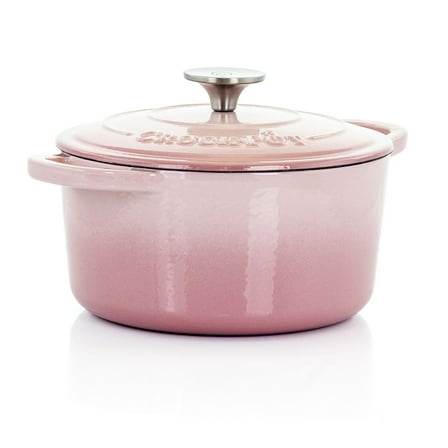 Crock-Pot Artisan 2 Piece 3 Quarts Enamled Cast Iron Dutch Oven in Blush Pink