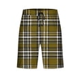 thumbnail image 5 of Miluxas Mens Plaid Check Soft Lightweight Long Shorts Drawstring Pants with Pocket Yellow XL(XL), 5 of 6