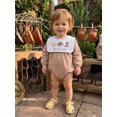 thumbnail image 4 of Cjfdfy Newborn Baby Girl Girl Western Fall Outfit My First Rodeo Romper Gingham Bubble Collar Long Sleeve Cowgirl Hat Embroidery Bodysuit Infant Cute Country Fall Winter Outfit, 4 of 9