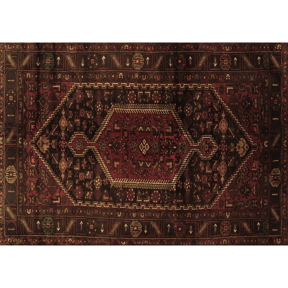 Ahgly Company Indoor Rectangle Persian Brown Traditional Area Rugs, 5' x 7'