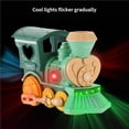 thumbnail image 4 of Vogacara Mini tren eléctrico con luz y música, movimiento omnidireccional, tren para niños pequeños, juguetes divertidos para niños, tren de dibujos Juguetes Educativos Verde Vogacara FN003447-01, 4 of 6