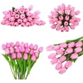 thumbnail image 3 of MINKUROW Artificial Tulip Fake Holland Mini Tulip Real Touch Flowers 24 Pcs for Wedding Decor DIY Home Party Rose Red, 3 of 6