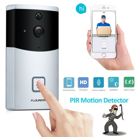 FLOUREON WIFI Video Doorbell,Real-Time Two-Way Talk and Video Smart Doorbell 720P HD Security Camera With micro SD slot,App Control for IOS and (Best Macro Camera App)