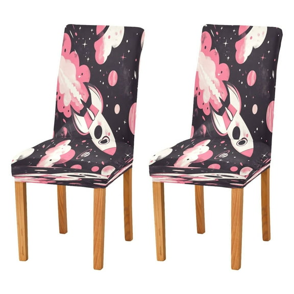 BZSMCE Chairs Slipcovers Dining Chair Covers Spaceship Pinting Creative Pattern