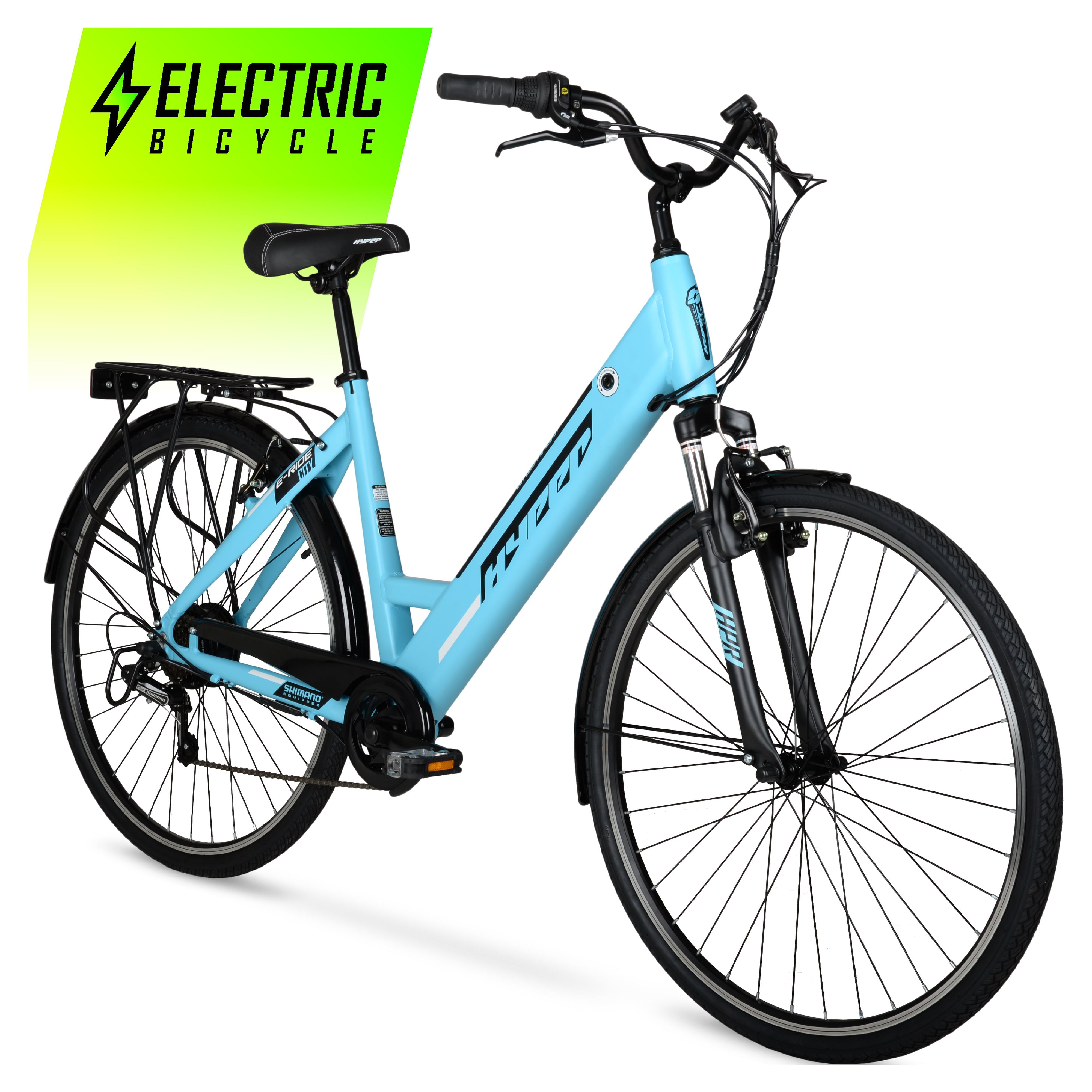 Hyper Bicycles E-Ride 700C 36V Electric Commuter E-Bike for Adults, Pedal-Assist, 250W Motor, Blue - image 3 of 18