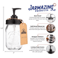 thumbnail image 2 of Jarmazing Products Black Mason Jar Soap Dispenser Jars - 2 pack - Rust proof plastic with Genuine Ball Pint Jars, 2 of 5