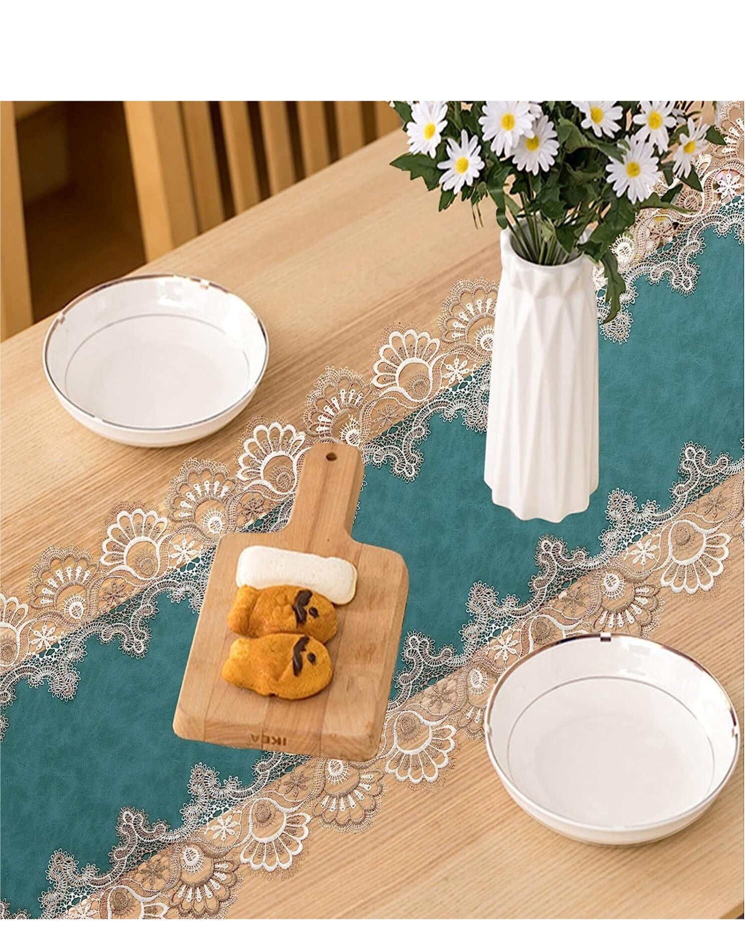 Lace Dining Table Runner, Coffee Table Runners 48 inches Long for Kitchen Home Christmas Party Decorations