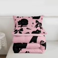 thumbnail image 6 of jejeloiu Black Cat Bow Silhouette Full Size Comforter Sets Kids,Coquette Bowknot Kitten Pattern Bedding Sets For Girls,Reversible,3 Pieces, 6 of 8