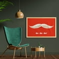 thumbnail image 2 of Christmas Wall Art with Frame, Hairy Vivid Mustache of Santa Claus with Ho Ho Ho Lettering Happy New Year, Printed Fabric Poster for Bathroom Living Room Dorms, 35" x 23", Scarlet Cream, by Ambesonne, 2 of 2