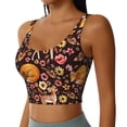 thumbnail image 2 of Fotbe Woodland Creatures Floral Sujetador Deportivo Largo sin Aros para Mujer con Almohadillas y Soporte Medio, Transpirable y Absorbente, Camiseta Tipo Chaleco o Tank Top-Large, 2 of 8