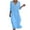 Blue, variant on ClodeEU Women's Lace Trim V Neck 3/4 Sleeve Tunic Midi Dress,Casual Boho Beach Vacation Dress Beige,Women's Plus L
