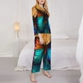 thumbnail image 3 of Honeii Vibrant Rainbow Butterfly A Print Women's Pajama Sets Long Sleeve Button Down Sleepwear Nightwear Soft Pjs Lounge Sets 2PCS-XX-Large, 3 of 7